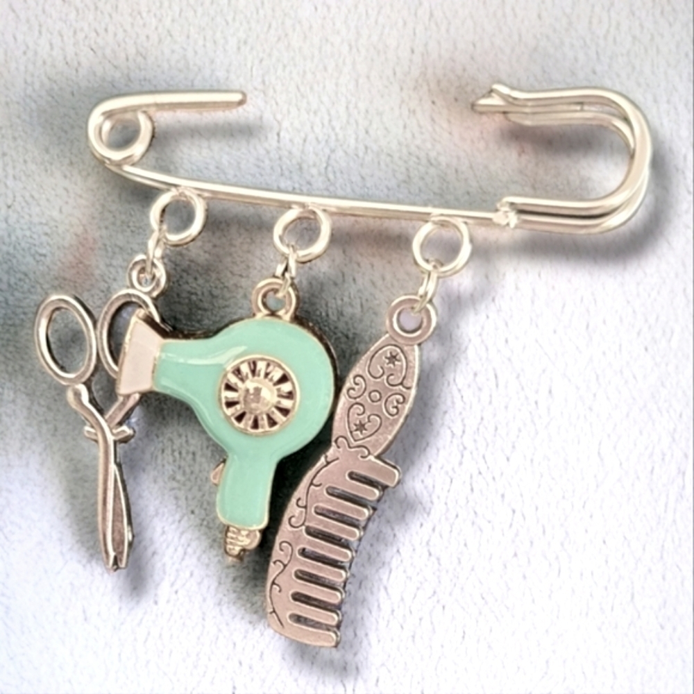 Hairdresser Salon brooch UNIQUE!
